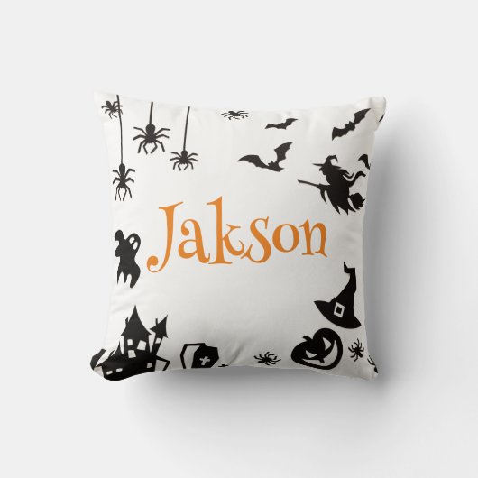 Schattige Halloween gepersonaliseerd Sierkussen - (Voorkant)
