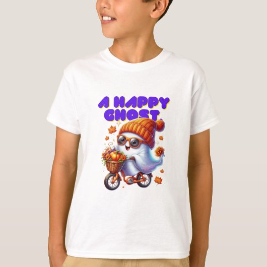 Schattige Halloween Ghost Boo Kinder T-shirt (Voorkant)