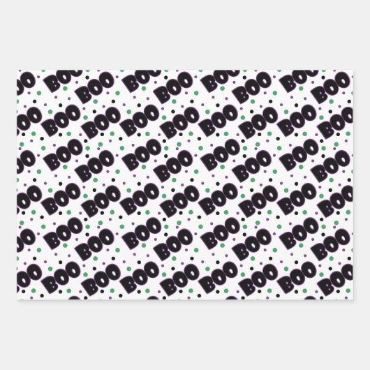 Schattige Halloween Ghost Boo Sign Inpakpapier Vel (Voorkant 3)