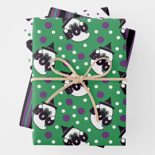 Schattige Halloween Ghost Boo Sign Inpakpapier Vel (In situ)