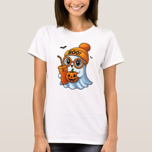 Schattige Halloween Ghost Boo T-shirt (Voorkant)