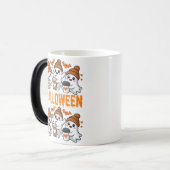 Schattige Halloween Ghost Coffee Design Magische Mok (Voorkant links)