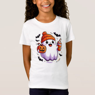 Schattige Halloween Ghost Girl's T-shirt