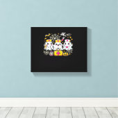 Schattige Halloween Ghost Nurse Trio met medische  Canvas Afdruk (Insitu (Houten vloer))