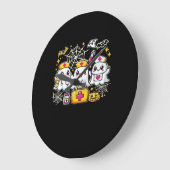 Schattige Halloween Ghost Nurse Trio met medische  Grote Klok (Hoek)