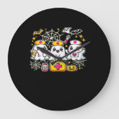 Schattige Halloween Ghost Nurse Trio met medische  Grote Klok (Voorkant)