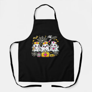 Schattige Halloween Ghost Nurse Trio met medische Schort