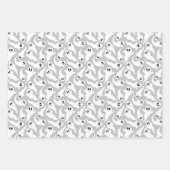Schattige Halloween Ghost Pattern Zwart Grijs Paar Inpakpapier Vel (Voorkant 3)