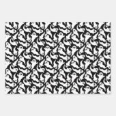 Schattige Halloween Ghost Pattern Zwart Grijs Paar Inpakpapier Vel (Voorkant)
