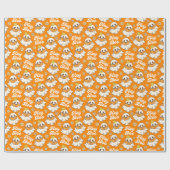 Schattige Halloween Ghost Retro Spooky Boo Sinaasa Cadeaupapier (Vlak)