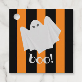 Schattige Halloween Ghost Sinaasappel + Black Stri Bedankjes Labels