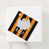 Schattige Halloween Ghost Sinaasappel + Black Stri Bedankjes Labels (In situ)