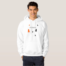 Schattige Halloween Ghost Sinaasappel, zwart geper Hoodie