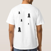 Schattige Halloween Ghost Sinaasappel, zwart geper T-shirt (Achterkant)