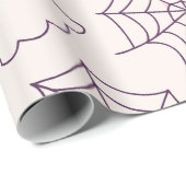 Schattige Halloween Ghost & Spiderweb-patroon Cadeaupapier (Rol Hoek)