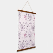 Schattige Halloween Ghost & Spiderweb-patroon Hangend Wandkleed (Gebogen)