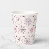 Schattige Halloween Ghost & Spiderweb-patroon Papieren Bekers (Achterkant)