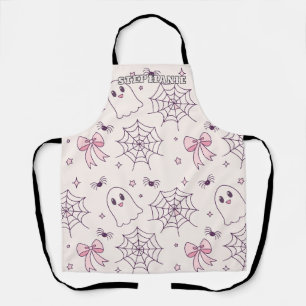 Schattige Halloween Ghost & Spiderweb-patroon Schort