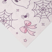 Schattige Halloween Ghost & Spiderweb-patroon Tissuepapier (Detail)