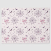 Schattige Halloween Ghost & Spiderweb-patroon Tissuepapier (Voorkant)