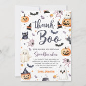 Schattige Halloween Ghost Verjaardagsfeest Bedankkaart (Voorkant)