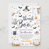 Schattige Halloween Ghost Verjaardagsfeest Bedankkaart (Voorkant)