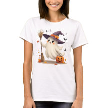 Schattige Halloween Ghost Witch T-shirt