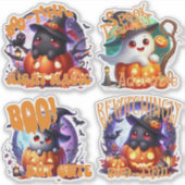 Schattige Halloween Ghosts met Moon Sticker Sheet (Voorkant)