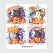 Schattige Halloween Ghosts met Moon Sticker Sheet (Vel)