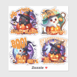 Schattige Halloween Ghosts met Moon Sticker Sheet