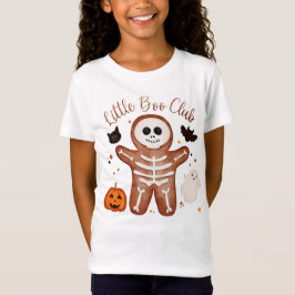 Schattige Halloween-gingerbrood-skelet Little Boo T-shirt