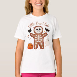 Schattige Halloween-gingerbrood-skelet Little Boo T-shirt