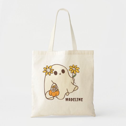 Schattige Halloween Girly Ghost Tote Bag (Voorkant)