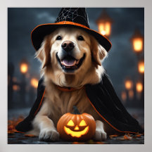Schattige Halloween Golden Retriever Dog Oktober H