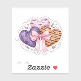 Schattige Halloween-harten Roze linten strik Coque Sticker