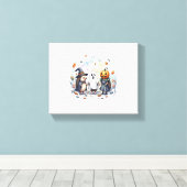 Schattige Halloween Hedgehogs kostuum Canvas Afdruk (Insitu (Houten vloer))