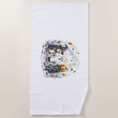 Schattige Halloween Hedgehogs kostuum Strandlaken (Voorkant)