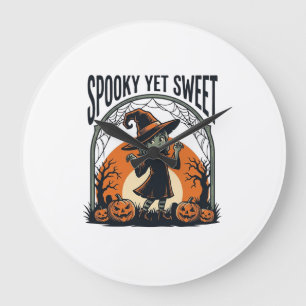 Schattige Halloween Heks Griezelig Maar Schattig V Grote Klok