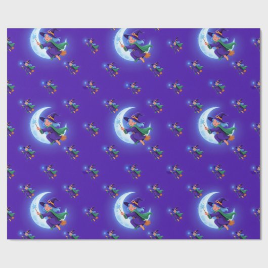 Schattige Halloween heks, grillige heks, Cadeaupapier (Vlak)