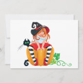 Schattige Halloween Heksen Uitnodigingen (Voorkant)