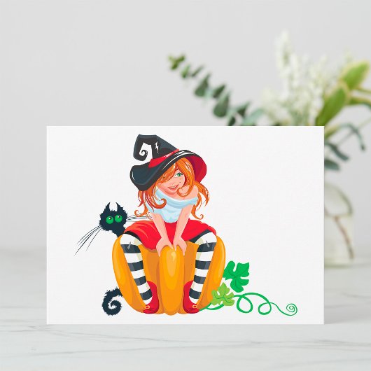 Schattige Halloween Heksen Uitnodigingen