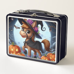 Schattige Halloween/Herfst paard, vleermuis & pomp