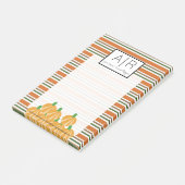 Schattige Halloween-herfststrepen en pompoenen Post-it® Notes (Schuin)