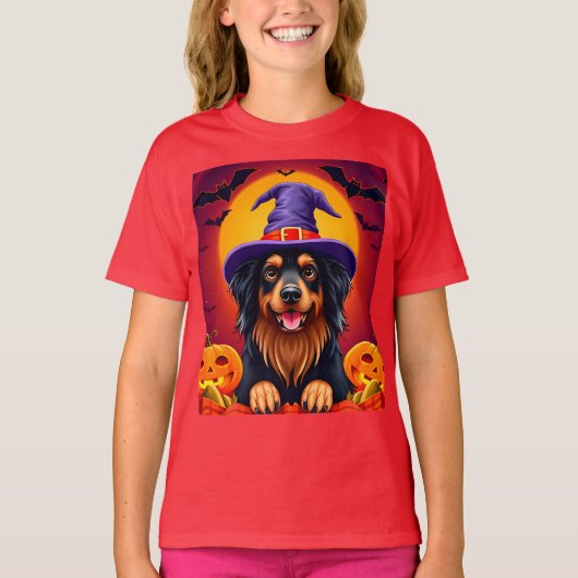 Schattige Halloween hond T-shirt (Voorkant)