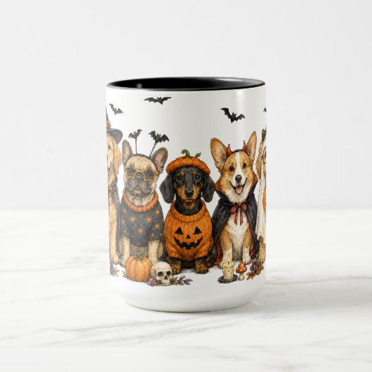 Schattige Halloween-honden Mok (Midden)