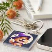 Schattige Halloween hondenstijl Sleutelhanger (Voorkant Rechts)