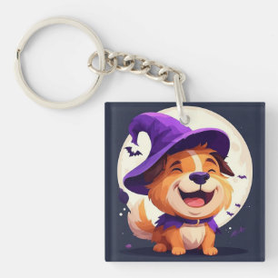 Schattige Halloween hondenstijl Sleutelhanger