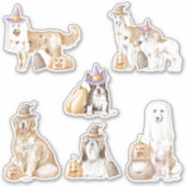 Schattige Halloween Hounds Hondenkostuum Stickers (Voorkant)