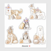 Schattige Halloween Hounds Hondenkostuum Stickers (Vel)