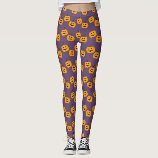 Schattige Halloween Jack 'O Lantern Leggings (Voorkant)